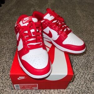 Nike Red and White Dunks